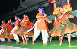 Students perform at the annual function of Convent of Jesus and Mary School in Dehradun on Friday