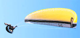 A paraglider during the final round of the championship at Billing