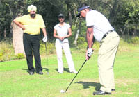 Passouts of the YPS, Patiala, take part in a golf tournament in Chandigarh. 