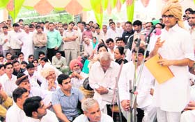 Deepender Singh Hooda, MP, at Sidhipur Lova village in Jhajjar