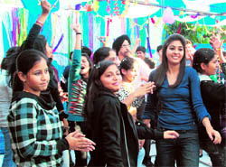 Students of IKONS Institute celebrate Childrens Day in Jammu on Sunday