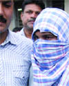 Abdullah Inqualabi at the Tis Hazari Courts in New Delhi on Monday.