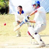 A match underway at the Chaudhary Charan Singh Memorial Twenty20 Cricket Tournament