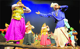 Youths perform on the concluding day of the 33rd Inter-zonal youth festival on the Kurukshetra University campus.