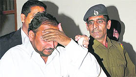 Convicted officer Jeet Singh at the Panipat courts.