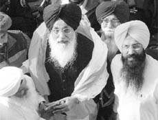 Punjab Chief Minister Parkash Singh Badal at Kiranbi Singh Kang’s house at Sector 69 in Mohali on Wednesday.