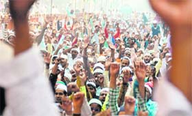 Devotees offering prayers on Id-ul-Zuha in Ludhiana