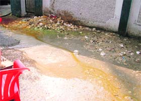 Waste lies scattered outside the Guru Nanak Stadium in Ludhiana
