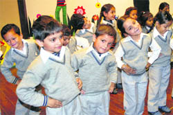 Tiny tots of Smart Wonders School participate in a recitation contest in Mohali.