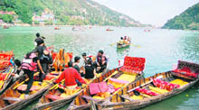 The Naini Lake at Nainital. 