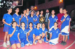 The Welham girls team that won the DDCSA Junior Girls Basketball Tournament in Dehradun on Thursday. 