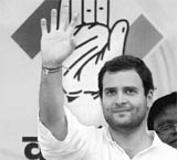 Congress leader Rahul Gandhi at a rally in Sasaram.