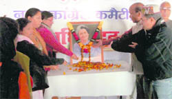 Congress leaders pay tributes to Indira Gandhi in Mussoorie on Friday