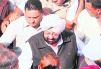 Former Punjab Chief Minister Amarinder Singh after appearing in Mohali court on Saturday.