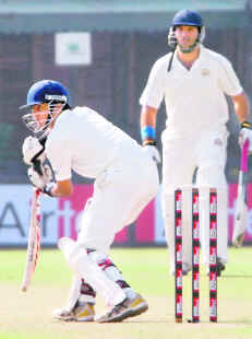Uday Kaul put up some resistance to the fiery bowling spell by Karnataka