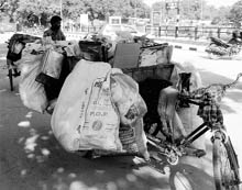 Rickshaws for garbage collection without any special bins for segregation of garbage