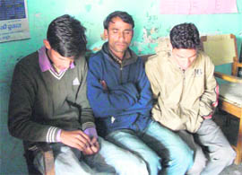 Three youths in police custody in Mussoorie on Saturday.