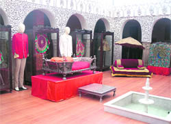 Items exhibited inside the Maharaja Sansar Chand Museum near the old Kangra Fort