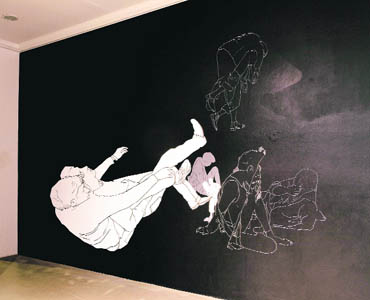 Praneet Soi's life-size murals interpret human figures in times of globalisation, migration, immigration and war and terror