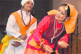 Artistes from Uttaranchal perform in Ludhiana.