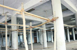 Work on the Sector 48 community centre has been delayed due tonon-availability of raw material