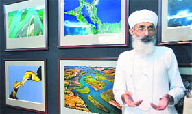 Thakur Dalip Singh at his photo exhibition in Dehradun on Monday.