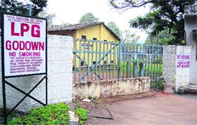 A closed LPG godown during a strike by LPG dealers in Dehradun