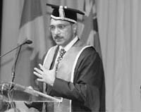 Prof Deep Saini, the first Indo-Canadian who became Vice-President of the University of Toronto, at the installation ceremony.