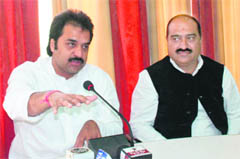 HJC chief Kudeep Bishnoi at a press meet in Panchkula