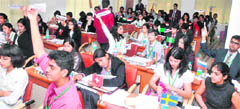 Students don the mantle of UN member countries delegates during a model UN conference organised at DAV School in Gurgaon