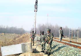 With the Northern Railway deciding to resume the train services in the Kashmir valley in a week, CRPF personnel have started the process of detecting landmines on tracks in south Kashmir
