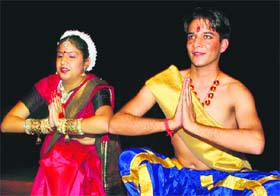 Students of Department of Sociology give a dance performance at the 2nd Alumni Meet-2010 at University of Jammu