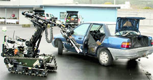A military robot that will be sent to search 29 missing miners in New Zealand