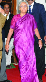 Chief Minister Sheila Dikshit on her way to the Delhi Vidhan Sabha on Tuesday.