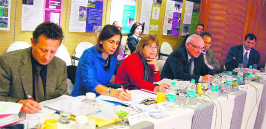 @@@@A meeting of the International Centre for Integrated Mountain Development support group under way in Mussoorie on Tuesday.