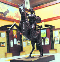A statue of Rani Laxmi Bai at the Haryana Police Museum in Karnal on Tuesday.