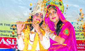 Special children perform during a cultural function in Ludhiana on Tuesday.
