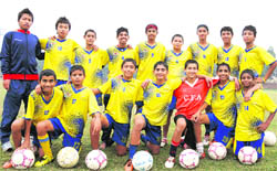 The Chandigarh under-14 team, before leaving for Delhi to take part in the Subroto Cup