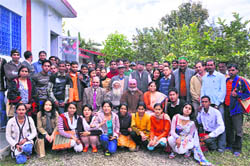 Youth drawn from various states at a workshop organised by HESCO at Shuklapur village, near Dehradun on Wednesday. 