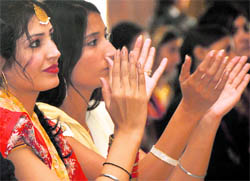 Contestants at the Miss World Punjaban Contest in Ludhiana on Wednesday