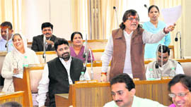 Councillors meeting in progress at Sector 17 in Chandigarh on Friday.