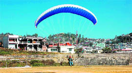 A paragliding camp in progress in Pitthoragarh.