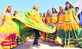 Students perform at the annual function of the SGRR School, Race Course, in Dehradun on Thursday.