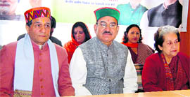HPCC president Kaul Singh Thakur in Shimla on Friday.