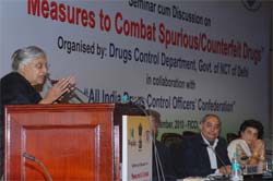 Chief Minister Sheila Dikshit addresses the seminar in New Delhi on Saturday. 