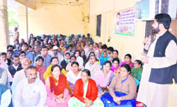Activists of the Uttarakhand Sanyukta Sangharsh Samiti stage a protest at the City Magistrates office in Haridwar