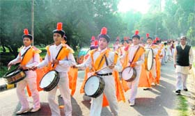 A homage procession being taken out at Gurukul Kangri University in Haridwar