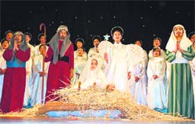 Children perform in a special programme on Christmas at Oakland School in Shimla