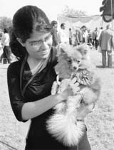 One of the winner dog with its owner at Sector 3, Panchkula, on Sunday.