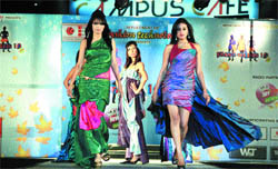 Models sashay down the ramp at a fashion show in Lovely Professional University in Phagwara.